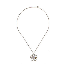 Tiffany & Co. Sterling Silver Open Flower Pendant Necklace