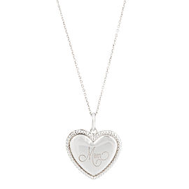 Tiffany & Co. Sterling Silver Mom Heart Pendant Necklace