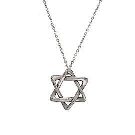 Tiffany & Co. Sterling Silver Star of David Pendant Necklace
