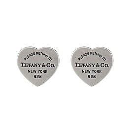 Tiffany & Co. Sterling Silver Return To Tiffany MIni Heart Tag Earrings