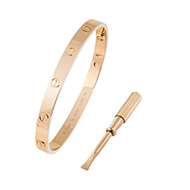 Cartier 18k Yellow Gold Love Bracelet Size 19