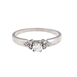 14K White Gold Diamond Engagement Ring Size 6