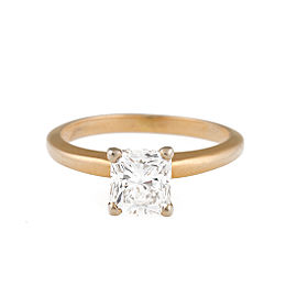 14K Yellow Gold Princess Cut 1.19ct. Diamond Solitaire Ring Size 5.25