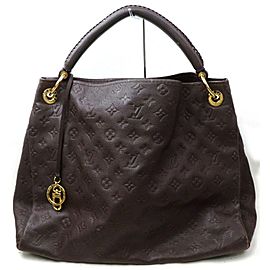 Louis Vuitton Artsy 872337 Mm Brown Monogram Empreinte Leather Hobo Bag