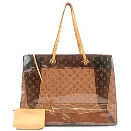 Louis Vuitton Clear Monogram Sac Cabas Cruise Ambre GM Tote Bag with Pouch 240753