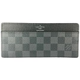 Louis Vuitton Black Damier Graphite Long card Holder Wallet case 4l520