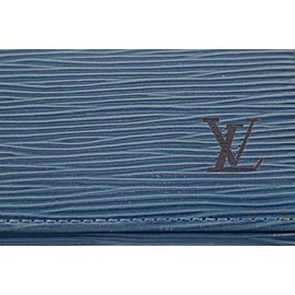 Louis Vuitton Blue Epi Leather Toledo Sarah Flap Wallet 350lvs525