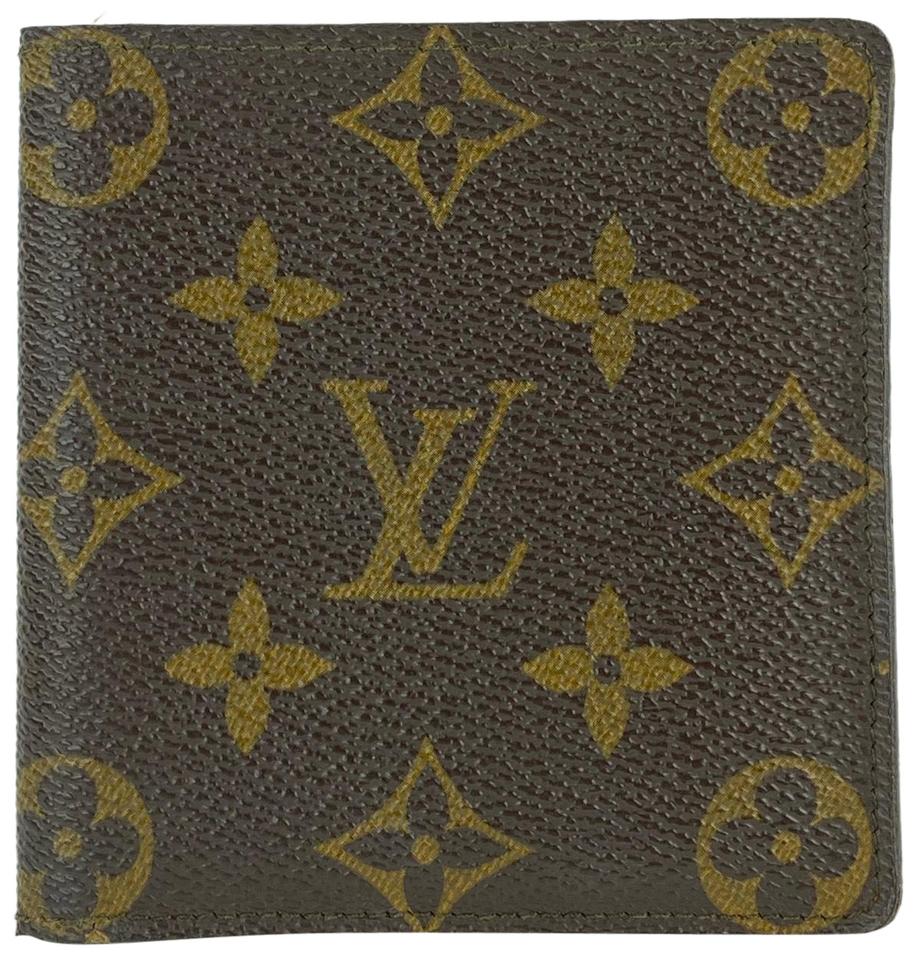 Louis Vuitton Monogram Split Bifold Wallet Multiple Men's Brown/Blue