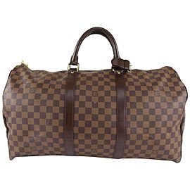 Louis Vuitton Damier Ebene Keepall 50 Duffle Bag 1112lv55