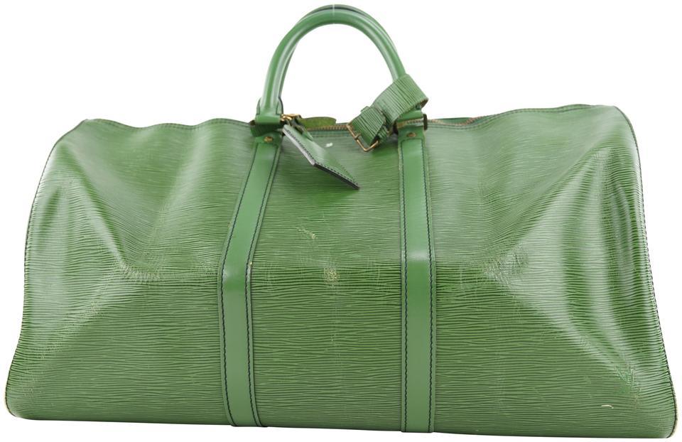 to Begrænse beskydning Louis Vuitton Green Epi Leather Borneo Keepall 55 Duffle Bag 232lvs211