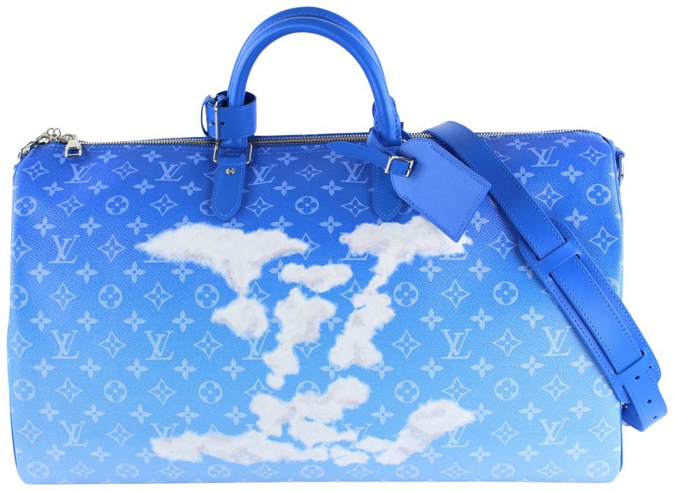 Louis Vuitton Blue Monogram Clouds Keepall Bandouliere 50 Duffle Bag Strap  24LVS1210