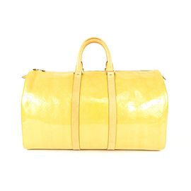 Louis Vuitton Yellow Monogram Vernis Mercer Duffle Bag 107lv40