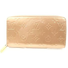 Louis Vuitton Gold Vernis Long Zippy Wallet Zip Around 855030
