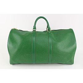 Louis Vuitton Green Epi Leather Keepall 55 Boston Bag 123lv27