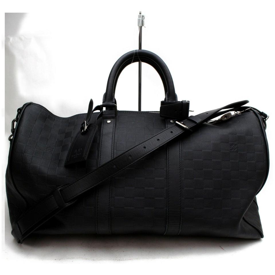 Louis Vuitton Black Damier Infini Leather Keepall 45 Bandouliere