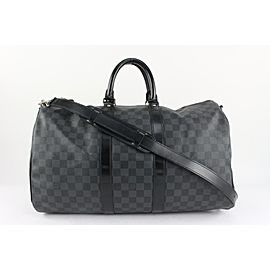 Louis Vuitton Black Damier Graphite Keepall Bandouliere 45 Strap Duffle 1111lv34