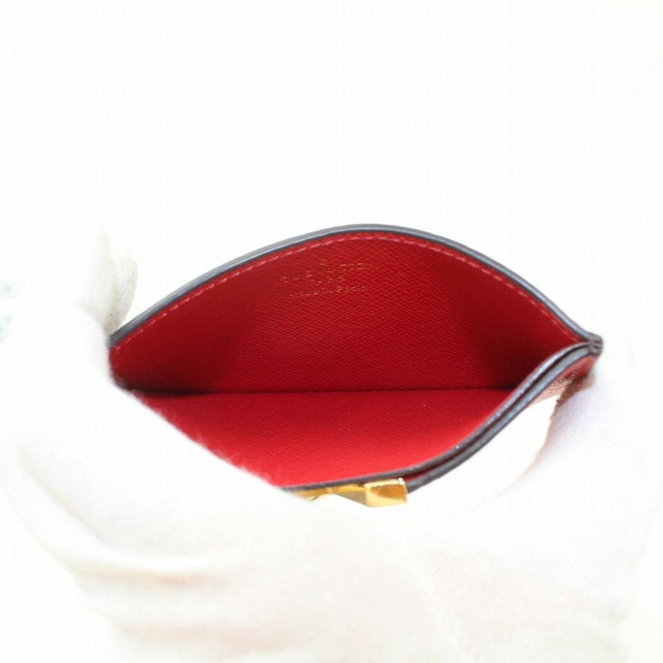 Louis Vuitton Coin Card Holder Fiery Red in Coated Canvas/Leather