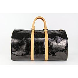 Louis Vuitton Black Monogram Vernis Mercer Keepall Boston Duffle Bag 1025lv11