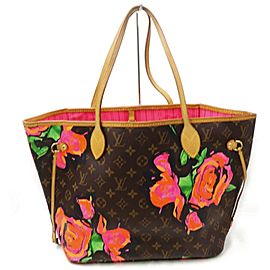 Louis Vuitton Neverfull 872308 Stephen Sprouse Monogram Roses Mm Brown Coated Canvas Tote