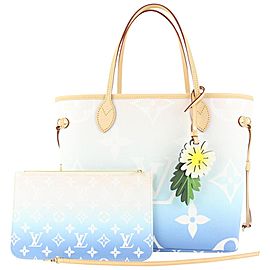 Louis Vuitton Blue Monogram By the Pool Neverfull MM Tote Bag with Pouch 49lvs423