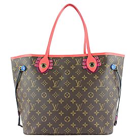 Louis Vuitton Ultra Rare Fuchsia PinkTotem Neverfull MM Tote Bag 929lvs415