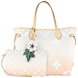 Louis Vuitton Peach Mist Monogram By the Pool Neverfull MM Tote with Pouch 147lvs430