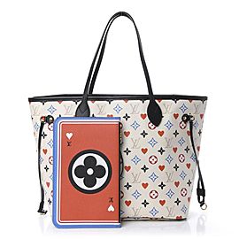 Louis Vuitton White Multicolor Game On Neverfull MM with Pouch Hearts 862060