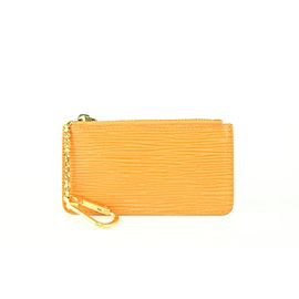 Louis Vuitton Orange Epi Leather Key Pouch Pochette Cles 106lv23