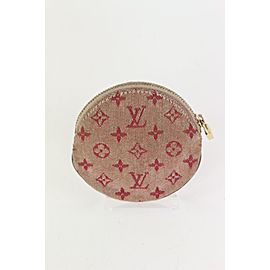 Louis Vuitton Bordeaux Monogram Mini Lin Coin Pouch Round Demi Ronde Purse 1LV1019