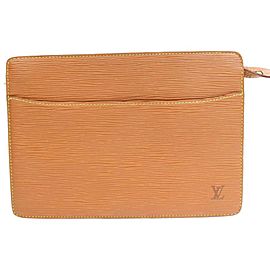 Louis Vuitton Brown Epi Leather Pochette Homme Zip Pouch 855435