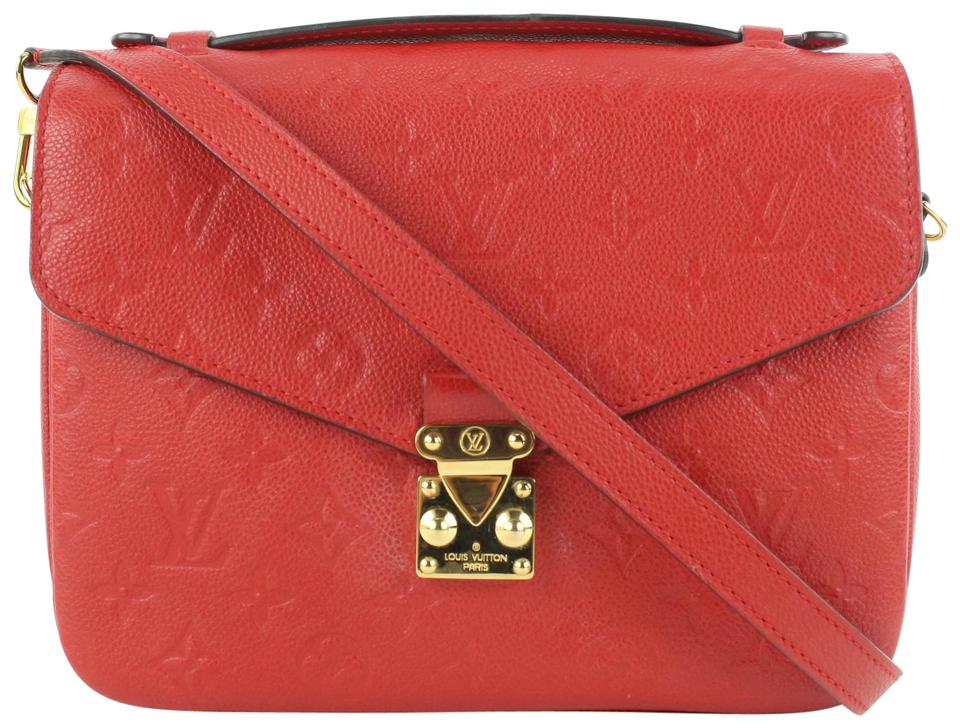 Louis Vuitton Red Empreinte Cerise Leather Monogram Pochette Metis