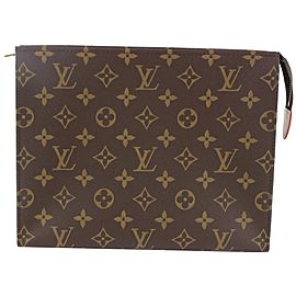 Louis Vuitton Discontinued Monogram Toiletry Pouch 26 Cosmetic Case 121lv31