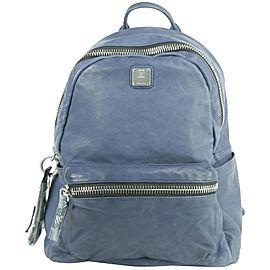 MCM 20mk1230 Lush Tumbler Blue Leather Backpack