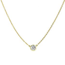 Tiffany & Co. 18K Yellow Gold Elsa Peretti Diamond Solitaire Pendant