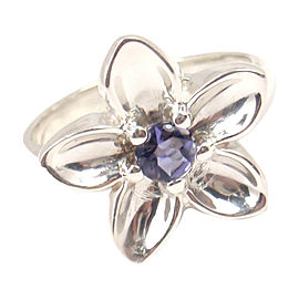 Rare Tiffany & Co. Sterling Silver Iolite Flower Ring