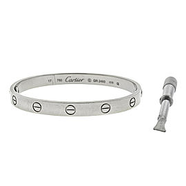Cartier White Gold Love Bracelet Size 17