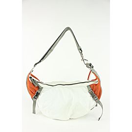 Prada White x Gray x Orange Tessuto Hobo Bag 108pr3