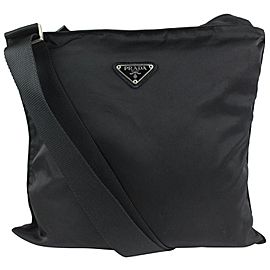 Prada Black Tessuto Nylon Crossbody Messenger Bag 1013pr23
