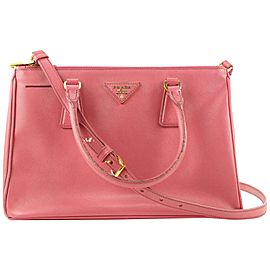 Prada Bn1801 Pink Saffiano Leather Galleria Luxe Tote Bag 375pr525