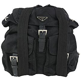 Prada Black Nylon Tessuto Twin Pocket Backpack 4PR1020