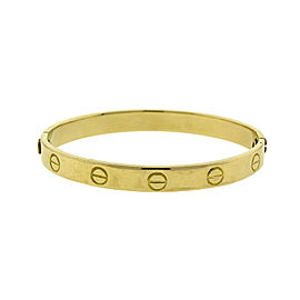 Cartier 18k Yellow Gold Vintage Aldo Capulo Love Bracelet Size 16