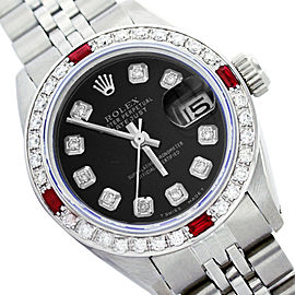 Rolex Datejust 6917 Stainless Steel Diamond & Ruby 26mm Womens Watch