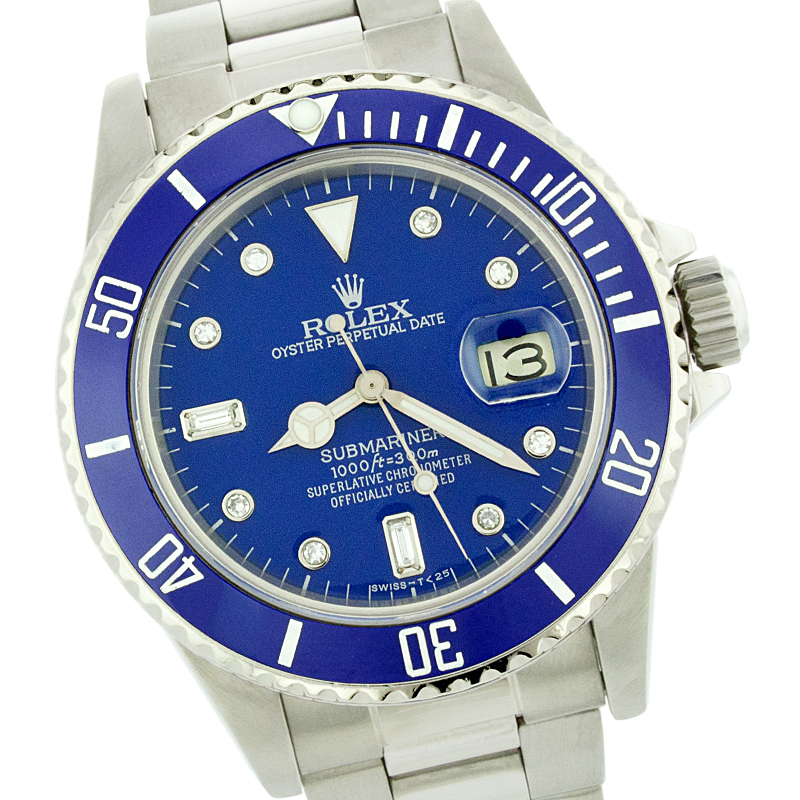 lol hun er tack Rolex Submariner 16610 Stainless Steel & Blue Diamond Dial 40mm Mens Watch  | Rolex | Buy at TrueFacet