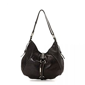 Saint Laurent Mombasa Hobo XL ( Rare ) 12mt915 Black Leather Shoulder Bag