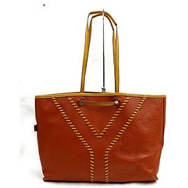 Saint Laurent Reversible Neo Double 871924 Brown Leather Tote