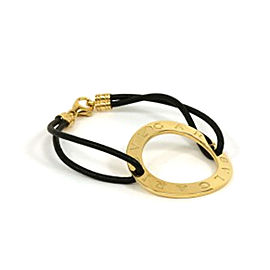 Bvlgari 18K Yellow Gold Leather Strap Bracelet 340900