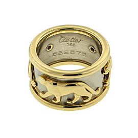 Cartier Two Tone Gold Panthere Band Ring