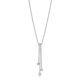 Tiffany & Co. Platinum Jazz Triple Diamond Drop Pendant Necklace