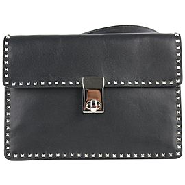 Valentino Small Rockstud 12me0102 Black Calfskin Leather Cross Body Bag