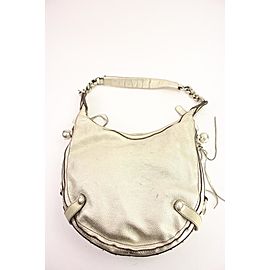 Versace Large Metallic Silver Leather Chain Hobo 22VER104